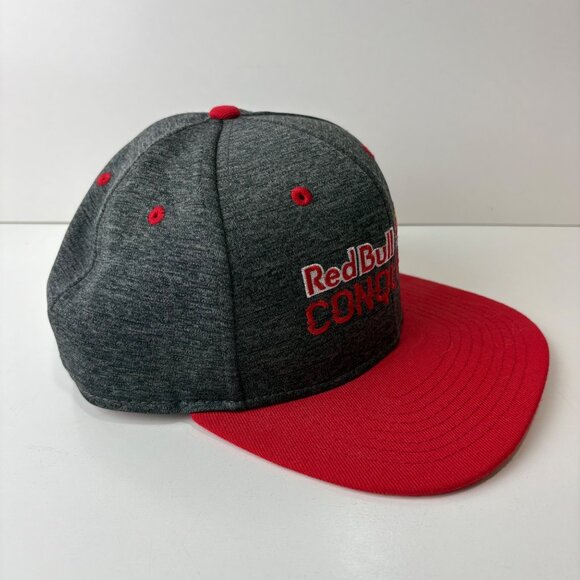 Red Bull Conquest New Era Snapback Hat Gray & Red - Picture 5 of 7